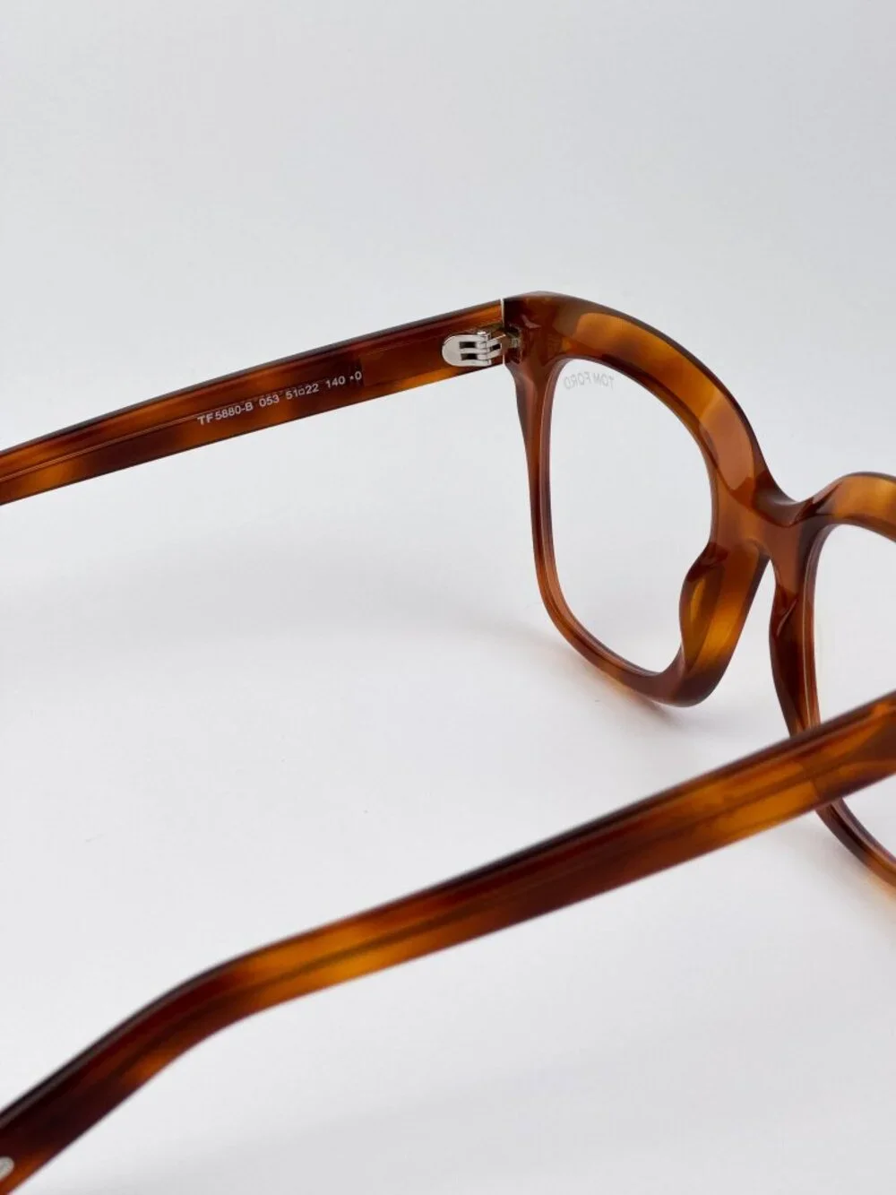 Tom Ford Women’s Eyeglasses Blonde Havana Square FT5880-B 053 Blue Light Block